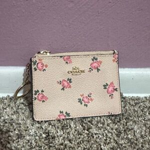 Coach Pink Floral Wristlet